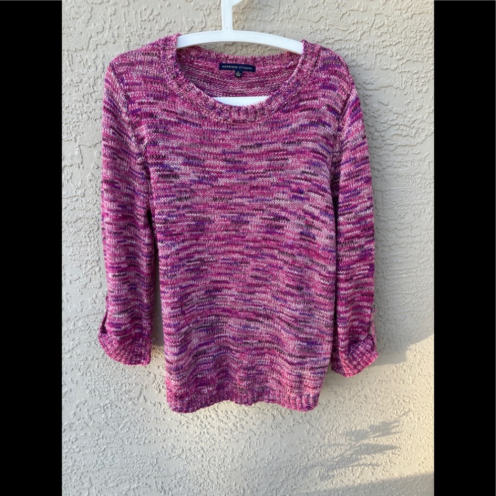 ❤️ADRIENNE VITTADINI SIZE XL SWEATER TOP PINK TWEEDS EUC